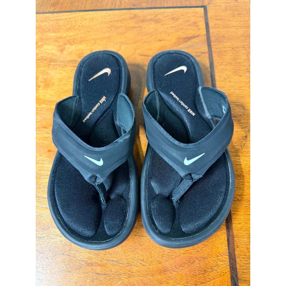 Nike Womens 6 Black Flip Flop Comfort Footbed Thong Sandal 882687-001